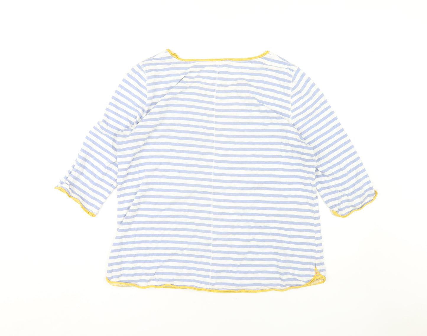 White Stuff Women's Blue Striped T-Shirt Size 14