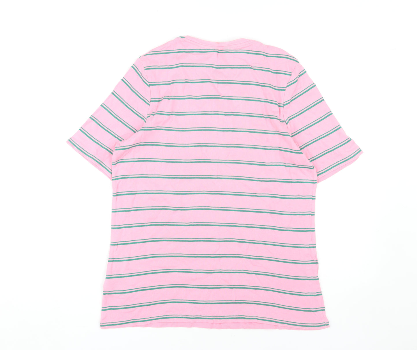 Marks & Spencer Women's Pink Striped T-Shirt Size 16