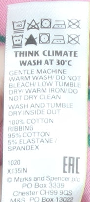 Marks & Spencer Women's Pink Striped T-Shirt Size 16