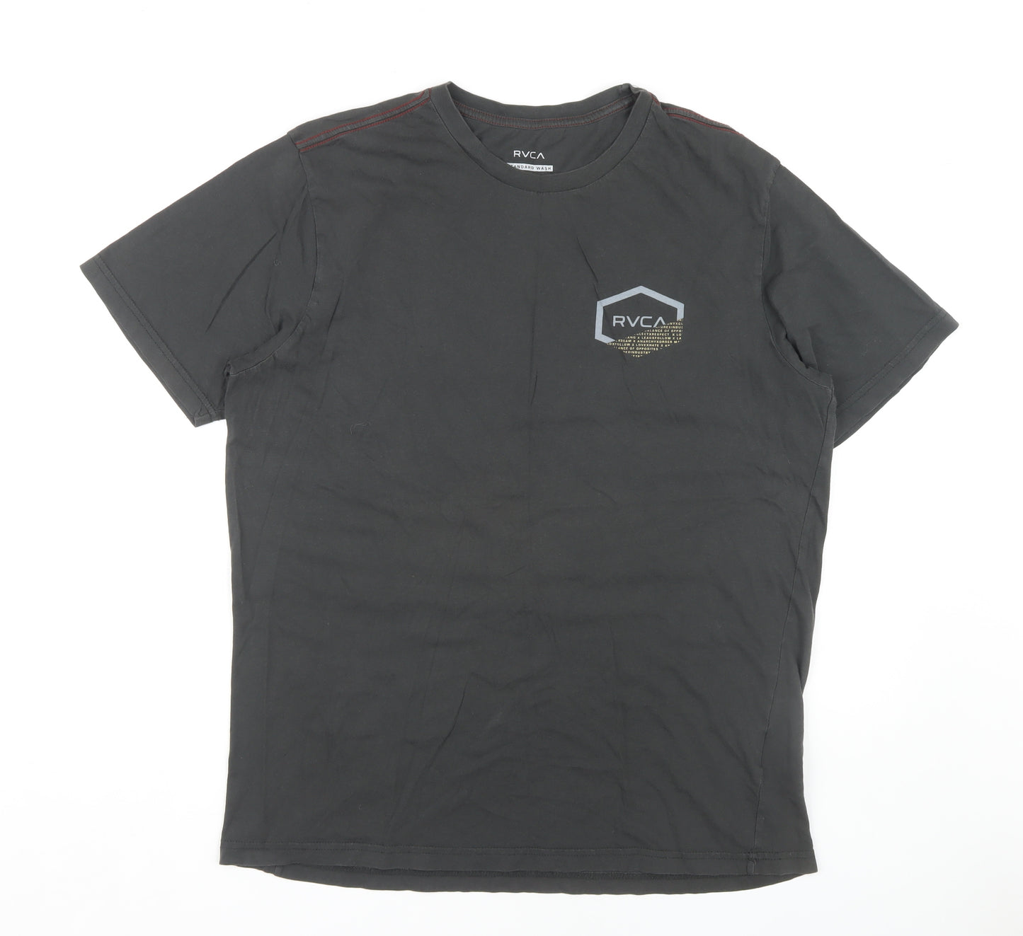 RVCA Men's Black Graphic Print T-Shirt L