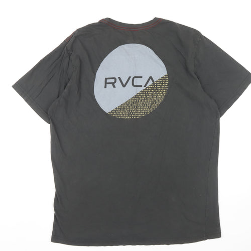 RVCA Men's Black Graphic Print T-Shirt L