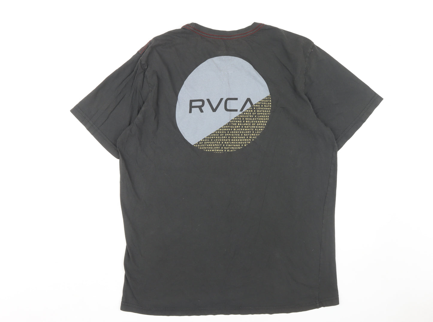 RVCA Men's Black Graphic Print T-Shirt L