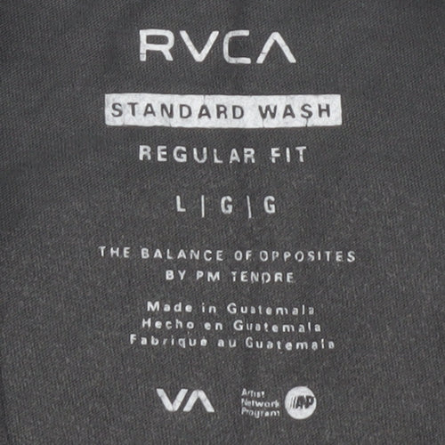 RVCA Men's Black Graphic Print T-Shirt L