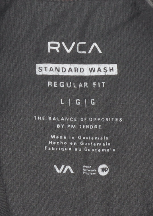 RVCA Men's Black Graphic Print T-Shirt L