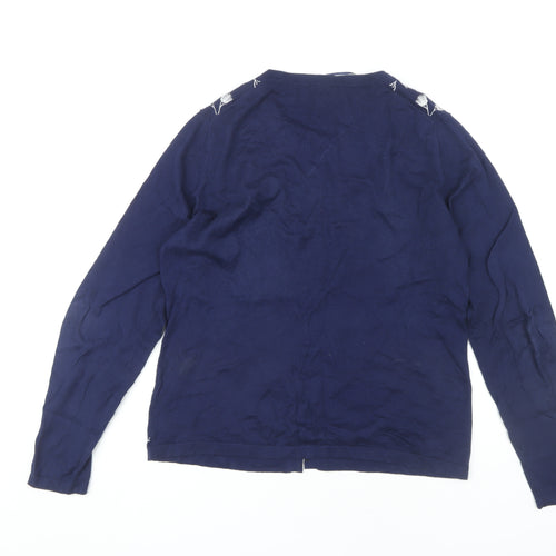 EAST Women's Blue Embroidered Cardigan - M