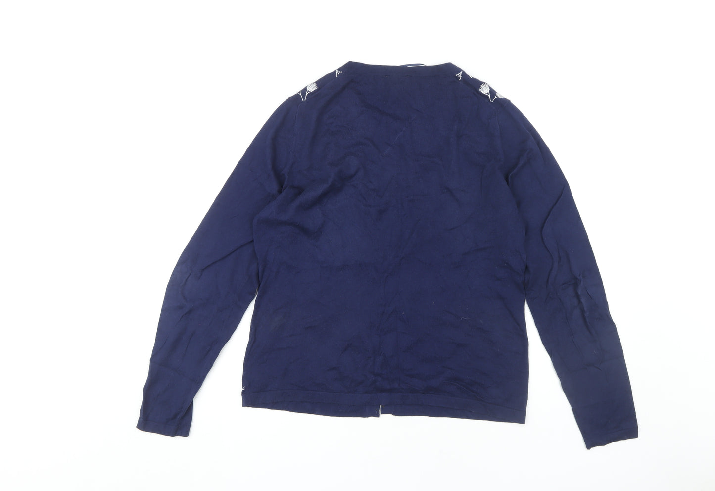 EAST Women's Blue Embroidered Cardigan - M