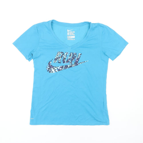 Nike Women's Blue V-Neck Athletic T-Shirt Size S