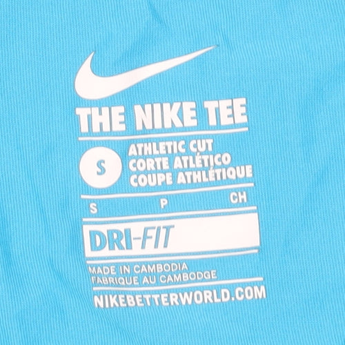 Nike Women's Blue V-Neck Athletic T-Shirt Size S