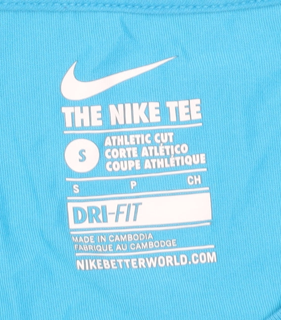 Nike Women's Blue V-Neck Athletic T-Shirt Size S