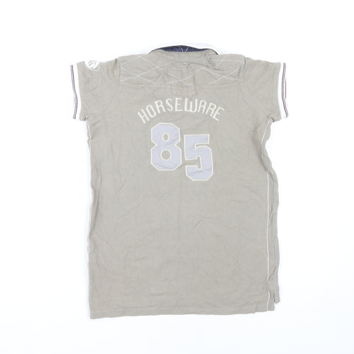 Horseware Ireland Girls Beige Polo Shirt 11-12 Years Logo
