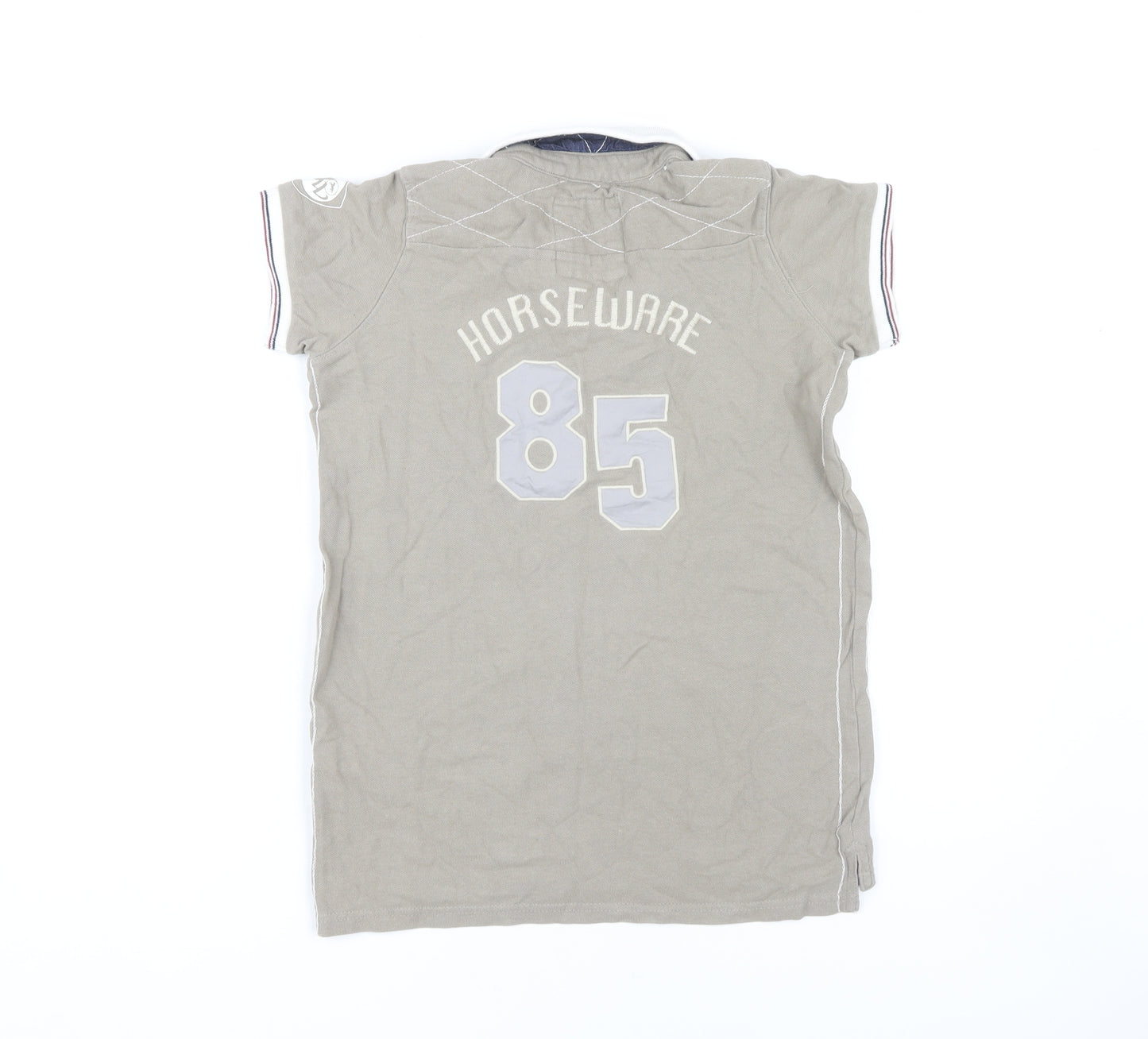 Horseware Ireland Girls Beige Polo Shirt 11-12 Years Logo