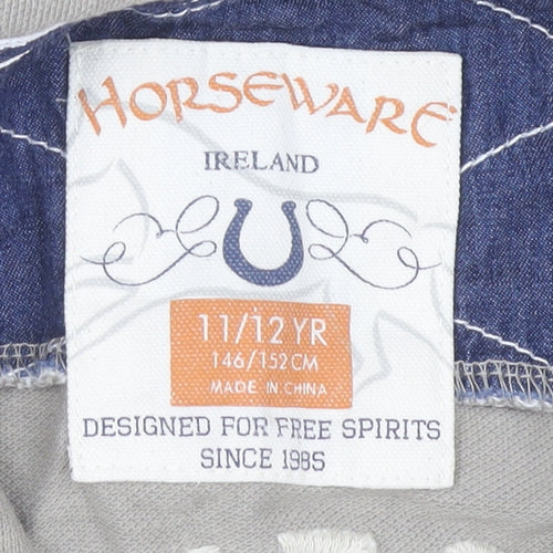 Horseware Ireland Girls Beige Polo Shirt 11-12 Years Logo