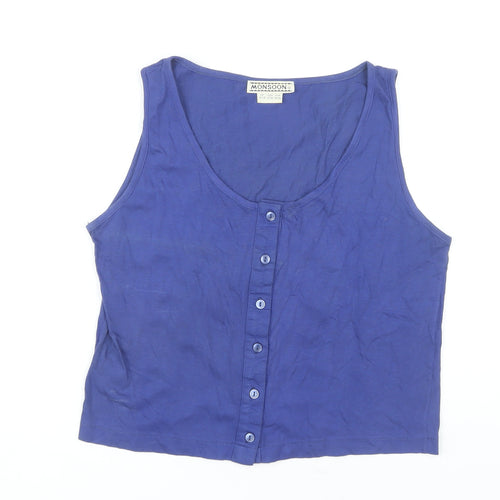 Monsoon Blue Women's Tank Top, Size 12/14, Cotton, Casual