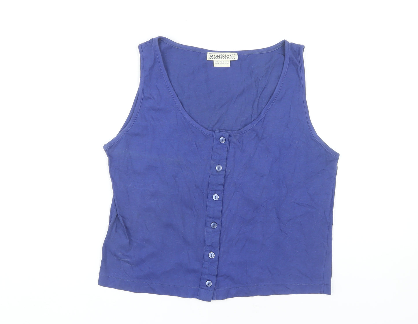 Monsoon Blue Women's Tank Top, Size 12/14, Cotton, Casual