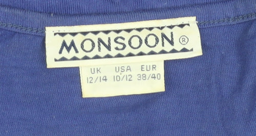 Monsoon Blue Women's Tank Top, Size 12/14, Cotton, Casual