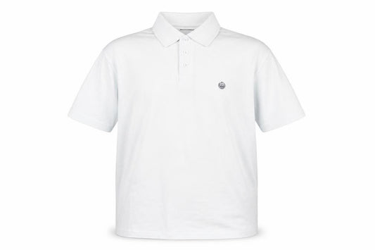Front view of Eisengger Men's White Polo Shirt L