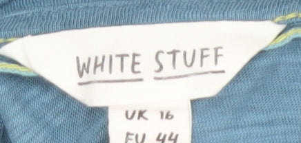 White Stuff Women's Blue Cotton Blouse UK 16