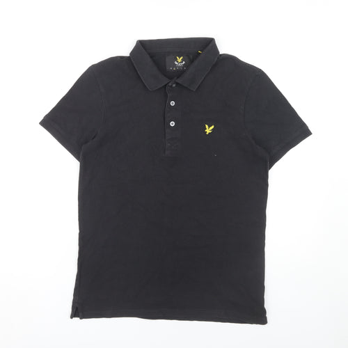 Lyle & Scott Men's Black Polo Shirt, Size S, Logo Accent