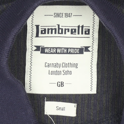 Lambretta Men's Blue Polo Shirt - Small, Collared