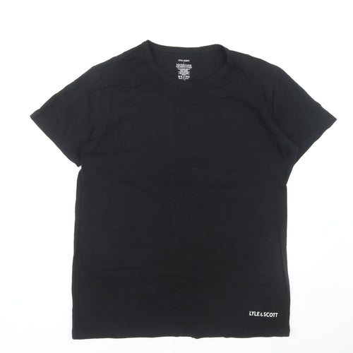 Lyle & Scott Men's Black Crew Neck T-Shirt, Size L