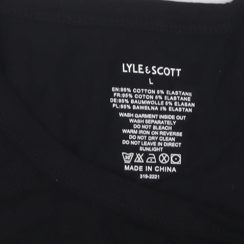 Lyle & Scott Men's Black Crew Neck T-Shirt, Size L