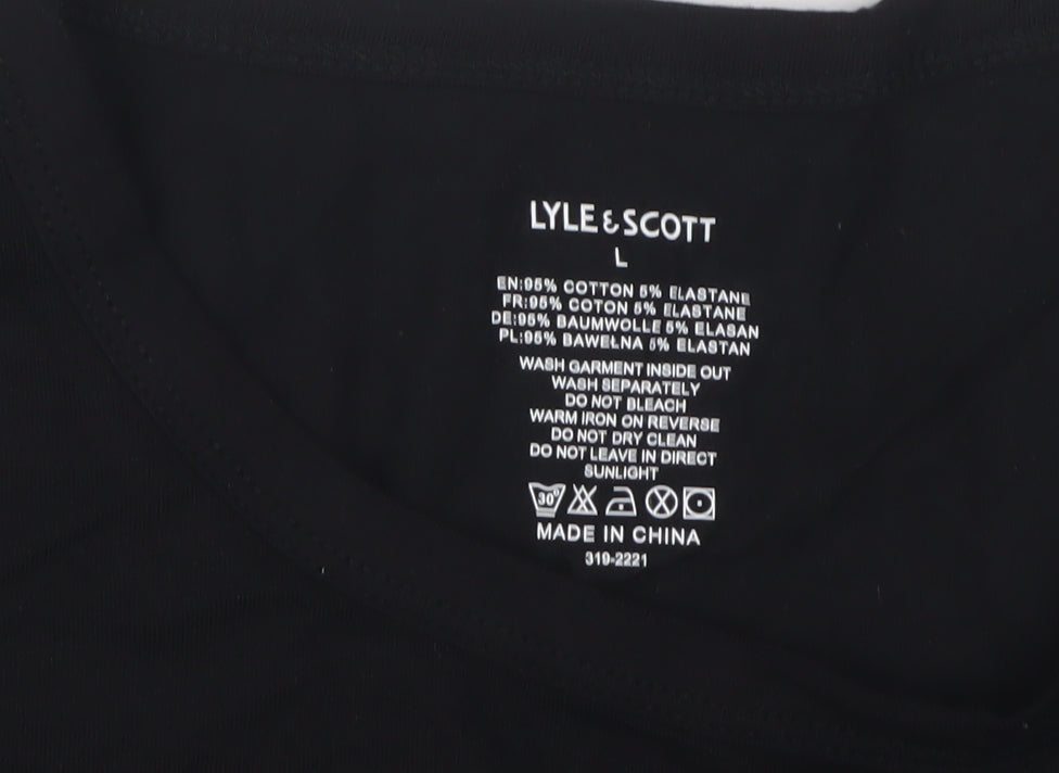 Lyle & Scott Men's Black Crew Neck T-Shirt, Size L