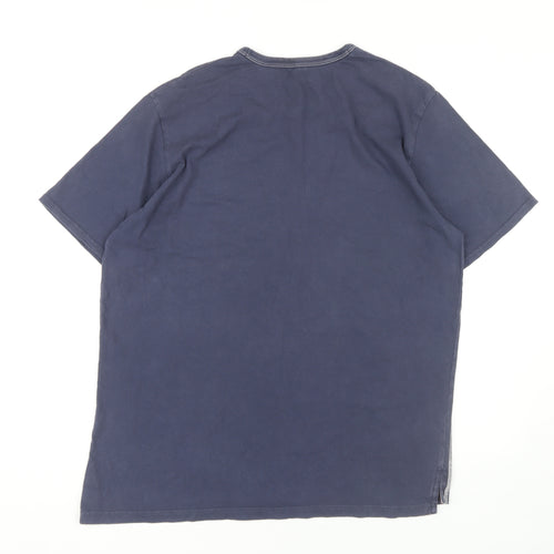 White Stuff Men's Blue Graphic T-Shirt Large