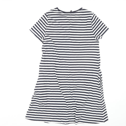 Only Women's Black M T-Shirt Dress Striped Cotton Casual