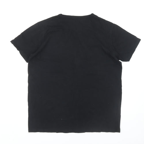 Lyle & Scott Men's Black Crew Neck T-Shirt, Size L