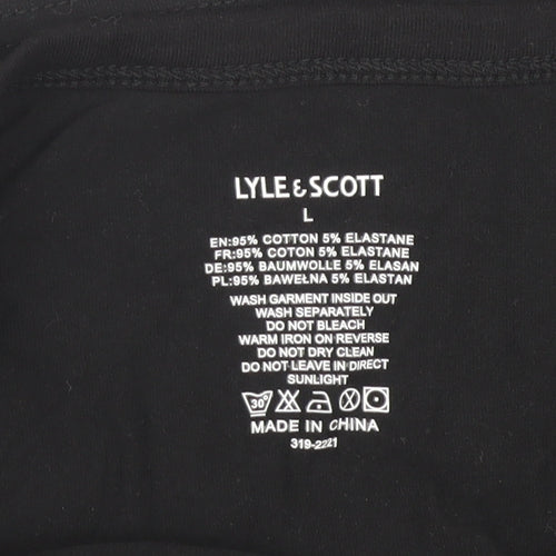 Lyle & Scott Men's Black Crew Neck T-Shirt, Size L