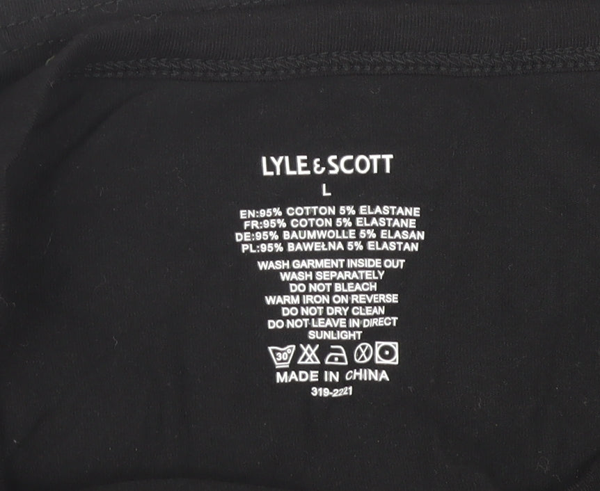 Lyle & Scott Men's Black Crew Neck T-Shirt, Size L