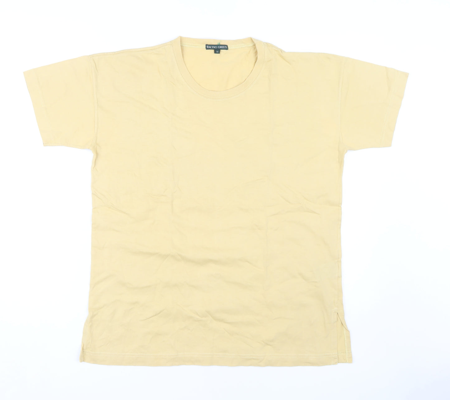 Racing Green Women's Beige Classic Fit T-Shirt Size 14