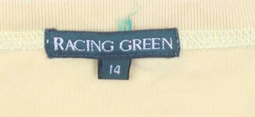 Racing Green Women's Beige Classic Fit T-Shirt Size 14