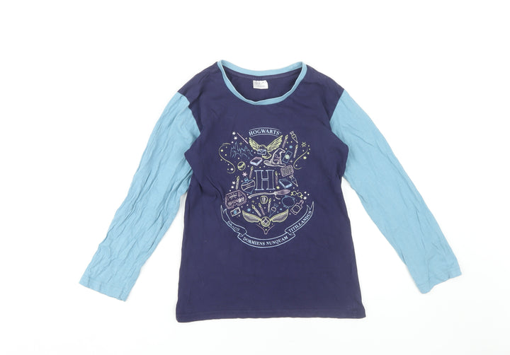 Harry Potter Boys Blue T-Shirt 9-10 Years Hogwarts Print