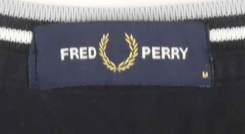 Fred Perry Men's Black Crew Neck T-Shirt, M