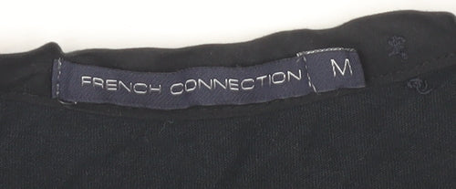 French Connection Unisex Black V-Neck T-Shirt M