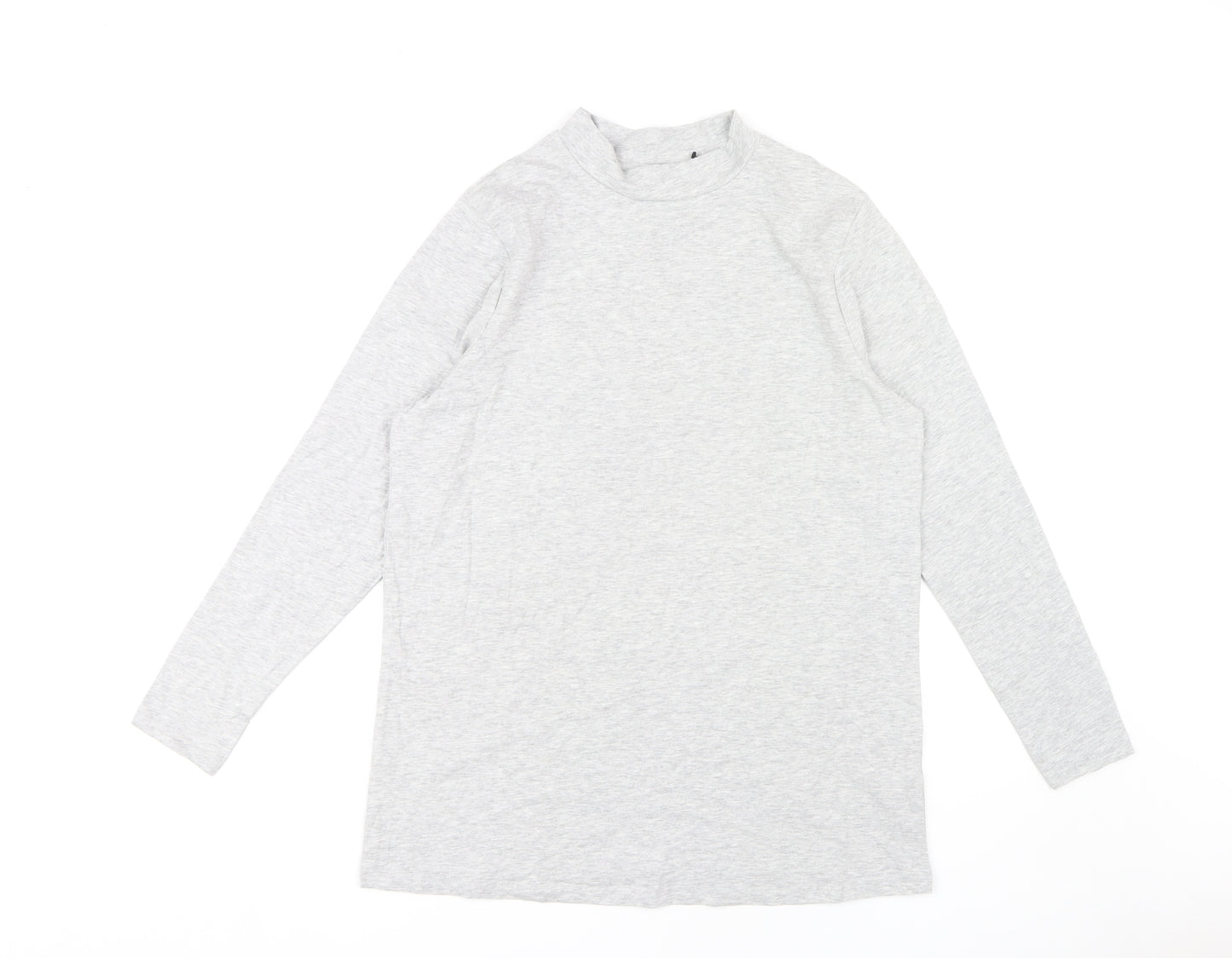 Capsule Women's Grey Mock Neck Jersey T-Shirt Size 18