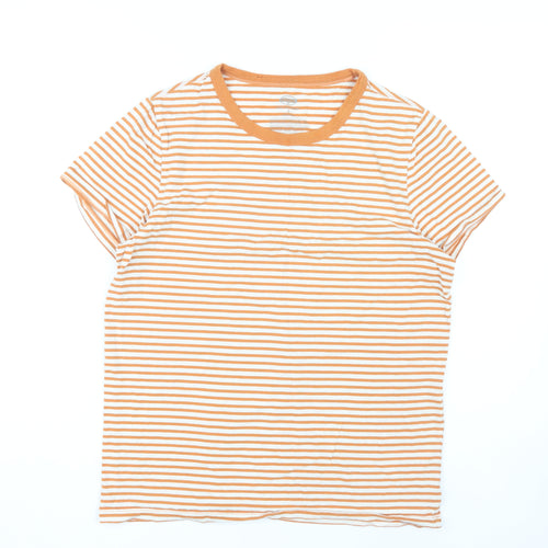 Fossil Women's Orange Striped Ringer T-Shirt S