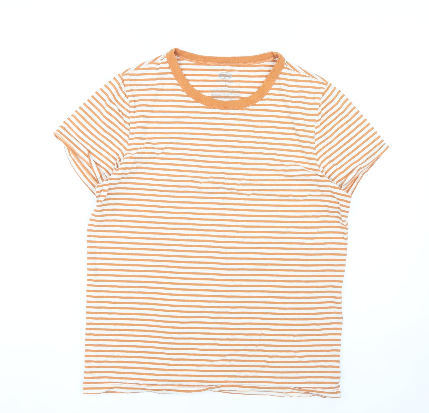 Fossil Women's Orange Striped Ringer T-Shirt S
