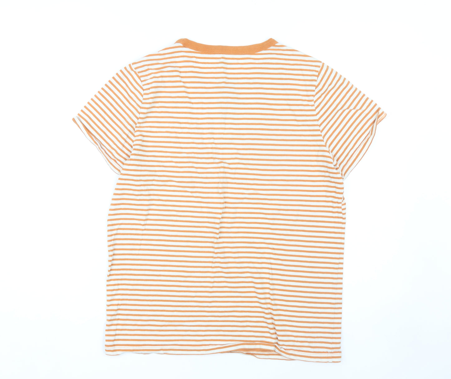 Fossil Women's Orange Striped Ringer T-Shirt S
