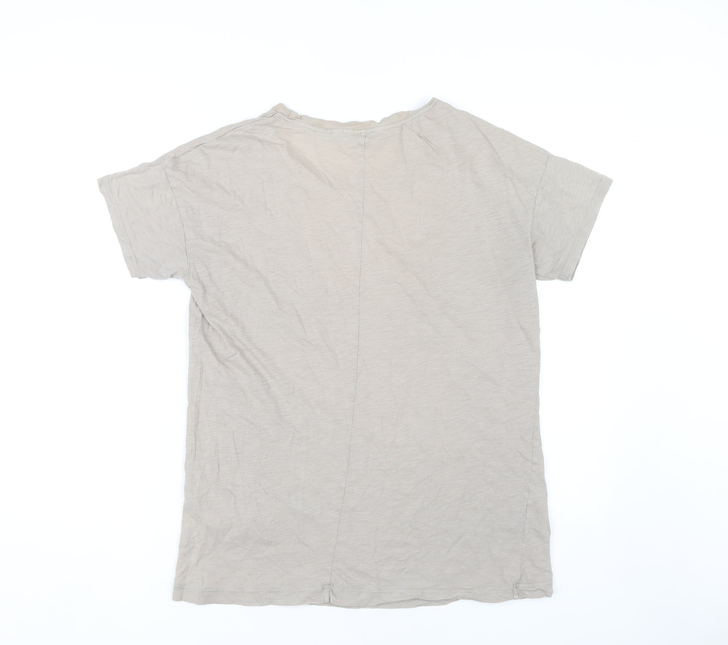 Uniqlo Men's Beige Graphic Print T-Shirt, Size M