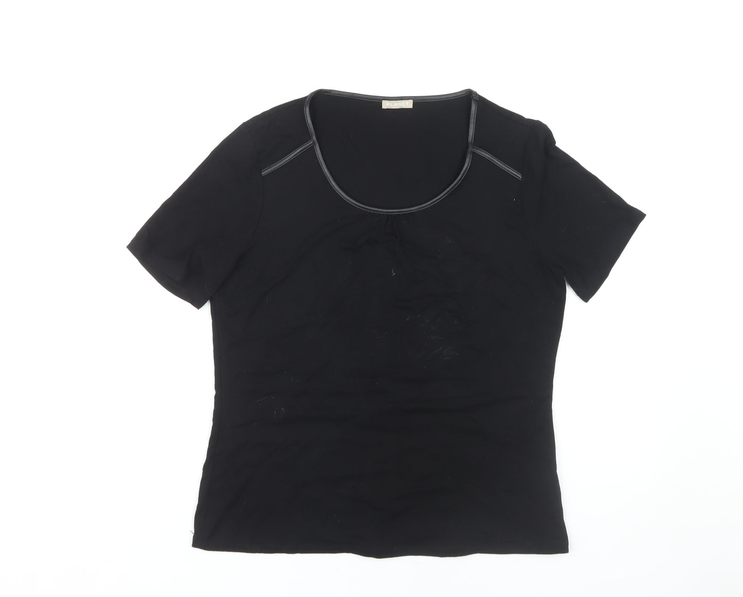 Planet Women's Black M Scoop Neck T-Shirt Casual