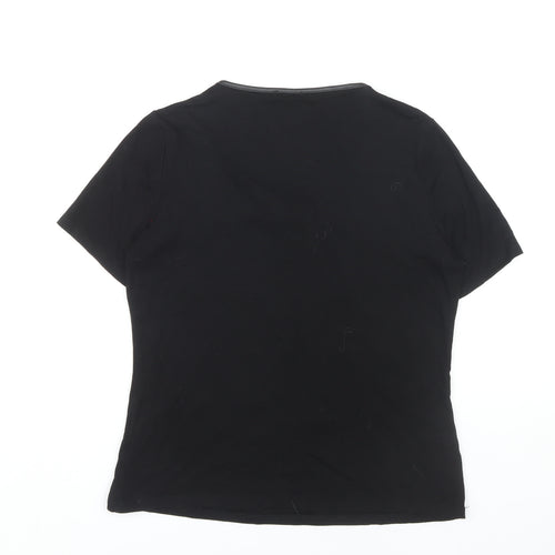 Planet Women's Black M Scoop Neck T-Shirt Casual