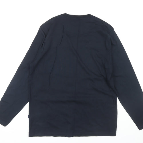 Maine New England Men's Black Long Sleeve Cotton T-Shirt L