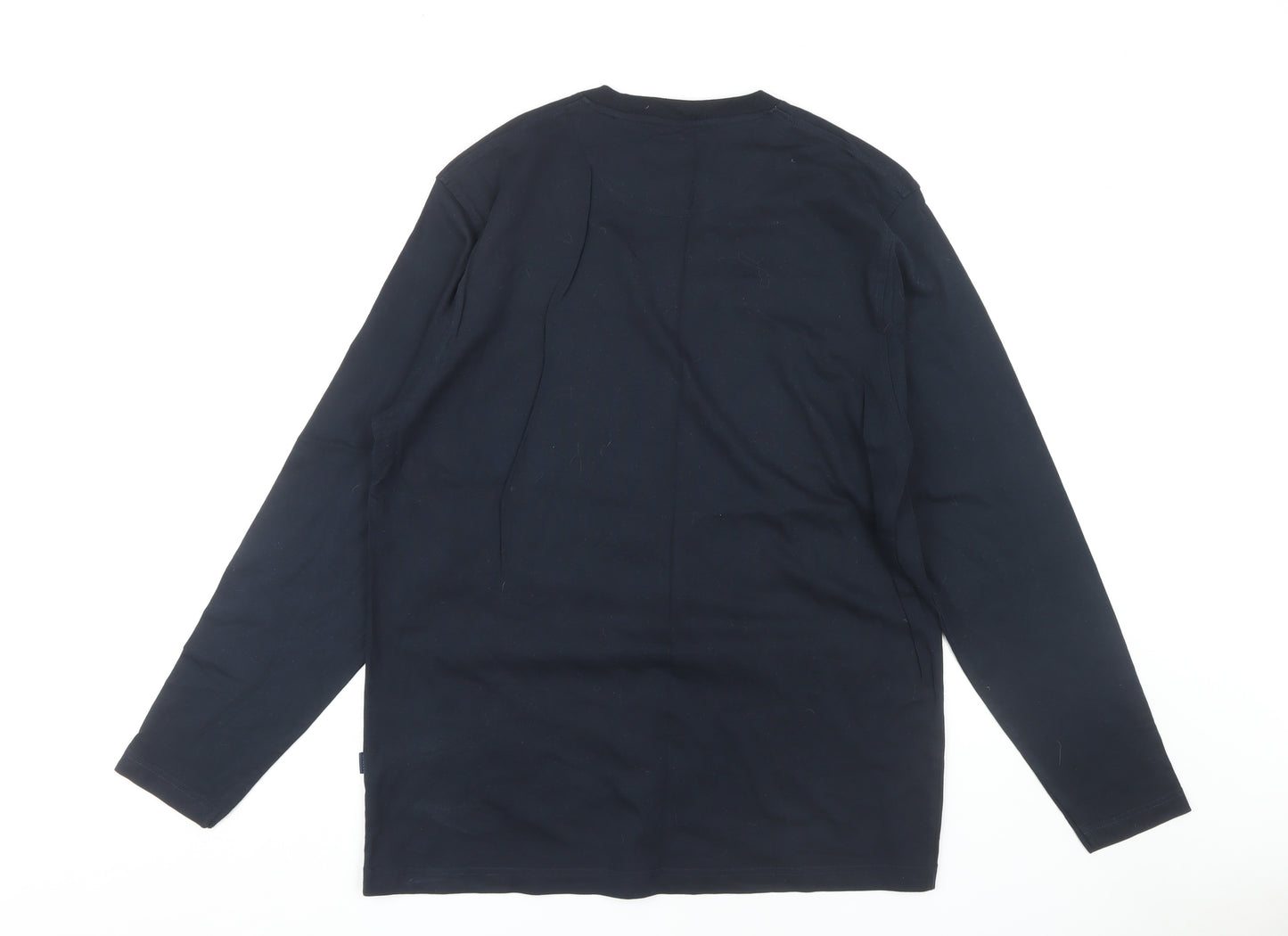 Maine New England Men's Black Long Sleeve Cotton T-Shirt L