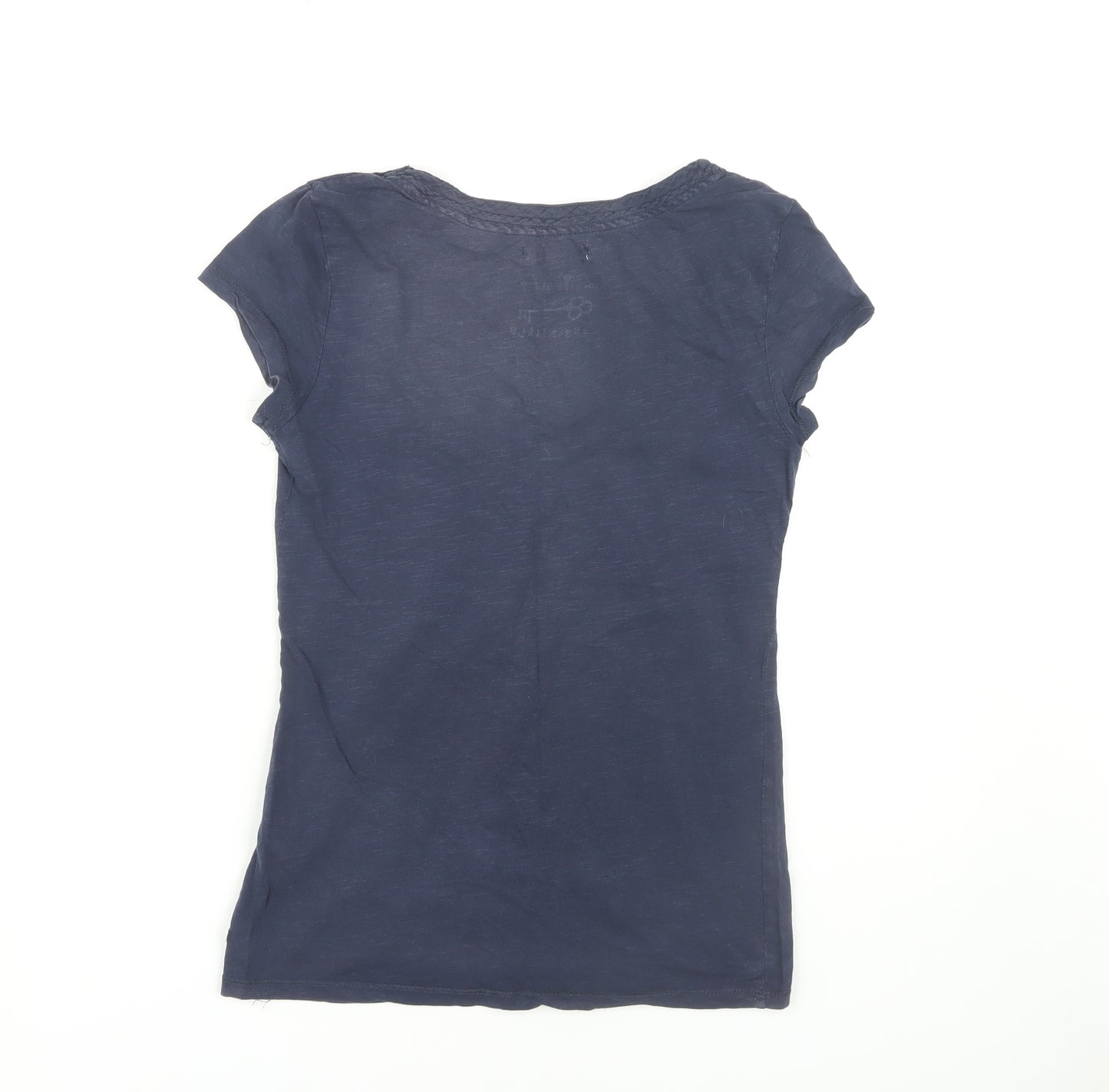 White Stuff Women's Blue Scoop Neck T-Shirt - Size 8