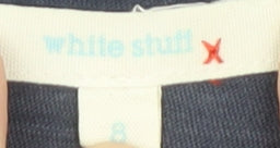 White Stuff Women's Blue Scoop Neck T-Shirt - Size 8