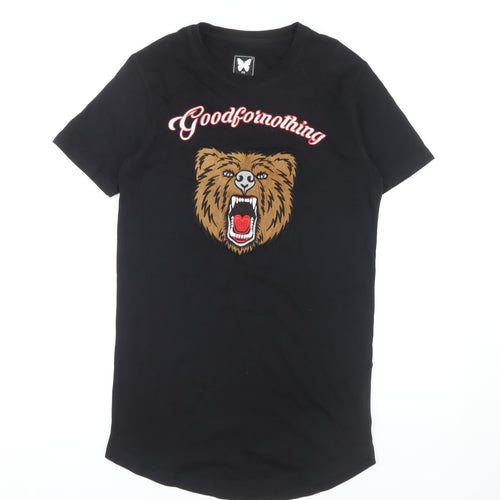 Goodfornothing Unisex Black T-Shirt S, Embroidered