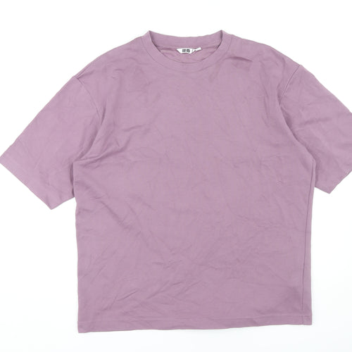 Uniqlo Men's Purple Crew Neck T-Shirt Size L