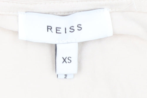 Reiss Women's Beige XS Long Sleeve Square Neck Top